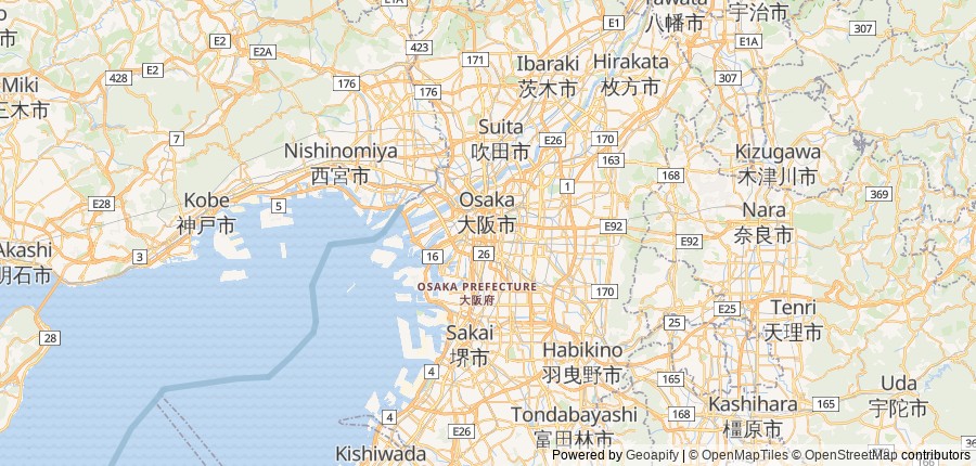 Lage-Übersicht — Osaka, Japan